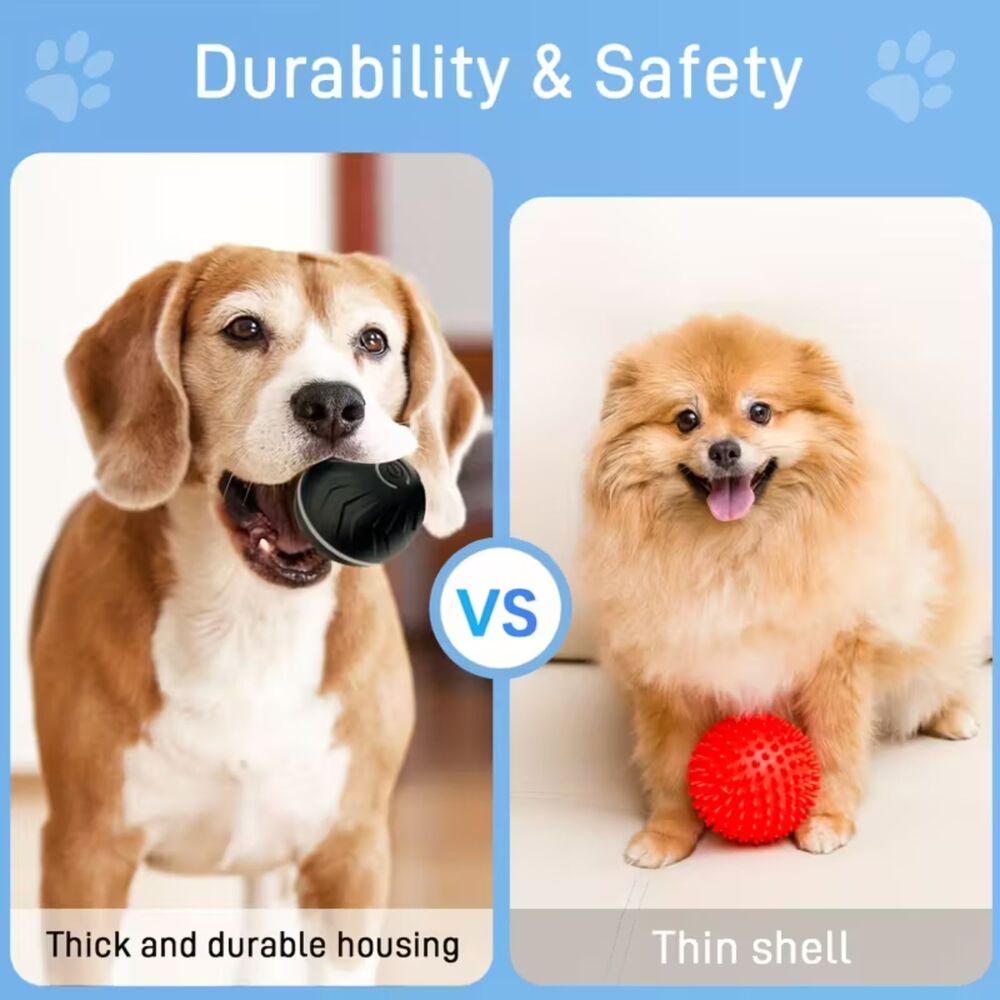 NIB-Interactive Dog Ball, Durable and USB Rechargeable YELLOW Pet Toys - Picture 7 of 9